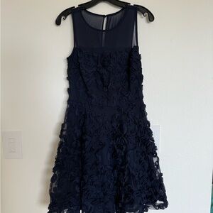 Elegant Navy Blue Sleeveless Dress